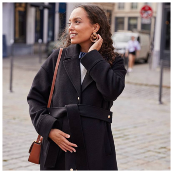 2-in-1-Tragemantel aus Wollmix für Schwangerschaft und Stillzeit ENVIE DE FRAISE - schwarz